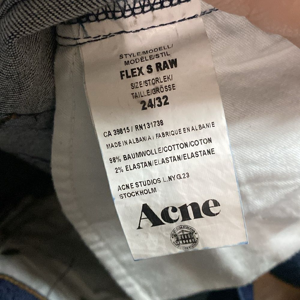 Acne Studios Flex S Raw Denim Jean in Dark Wash - Picture 8 of 10